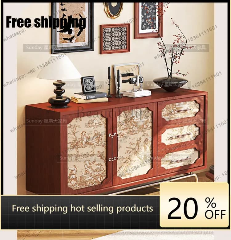 Factory Direct vintage-style hand-painted drawer and wabi-sabi style wall-mounted storage cabinet for living rooms