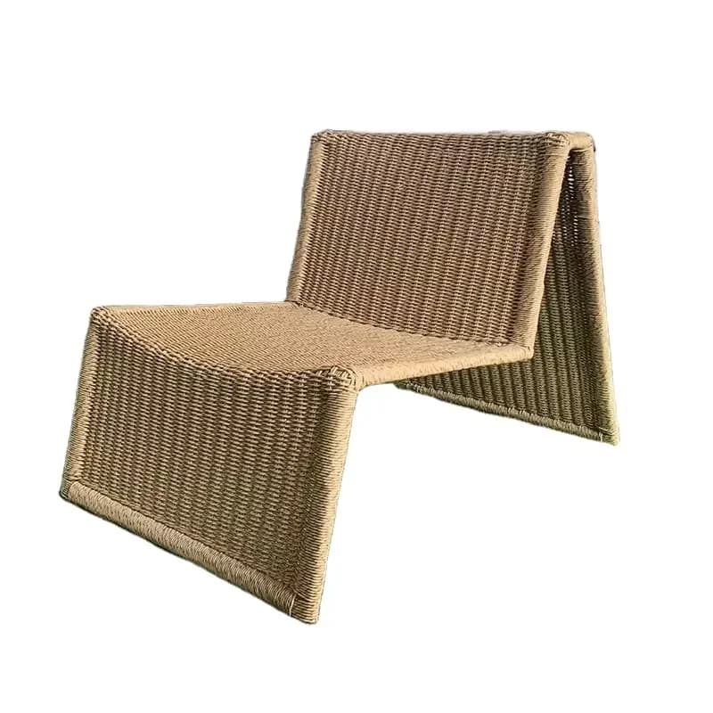 Custom Modern Outdoor Beach Chair with PE Rattan Garden Patio Metal Durable Chair for Courtyard or Hotel