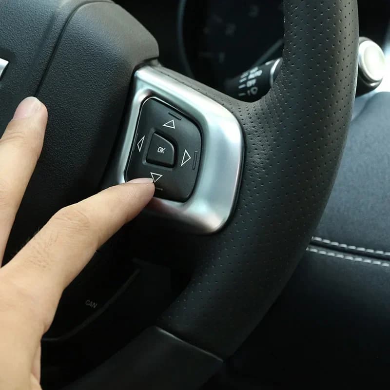 Suetlcoity For Land Rover Range Rover Evoque 12-18 Car Steering Wheel Button Frame Cover Trim Stickers Interior Car Accessories