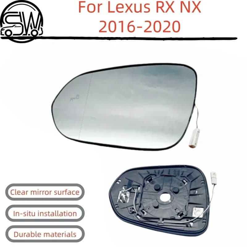 Rearview Mirror Glass With Blind Spot For Lexus RX NX 2016-2020.