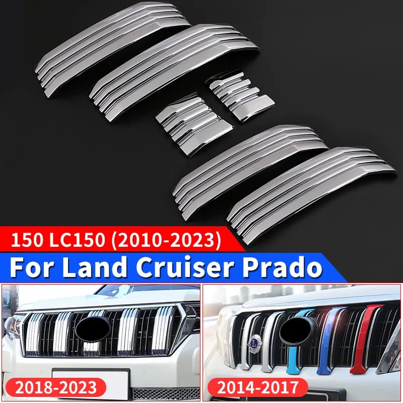 Front Grill Chrome Decorative Strip For Toyota Land Cruiser Prado 150 LC150 2010-2022 Chrome Exterior Decoration Accessories