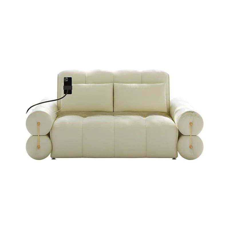 Leather smart electric sofa bed, dual-purpose automatic small apartment single folding