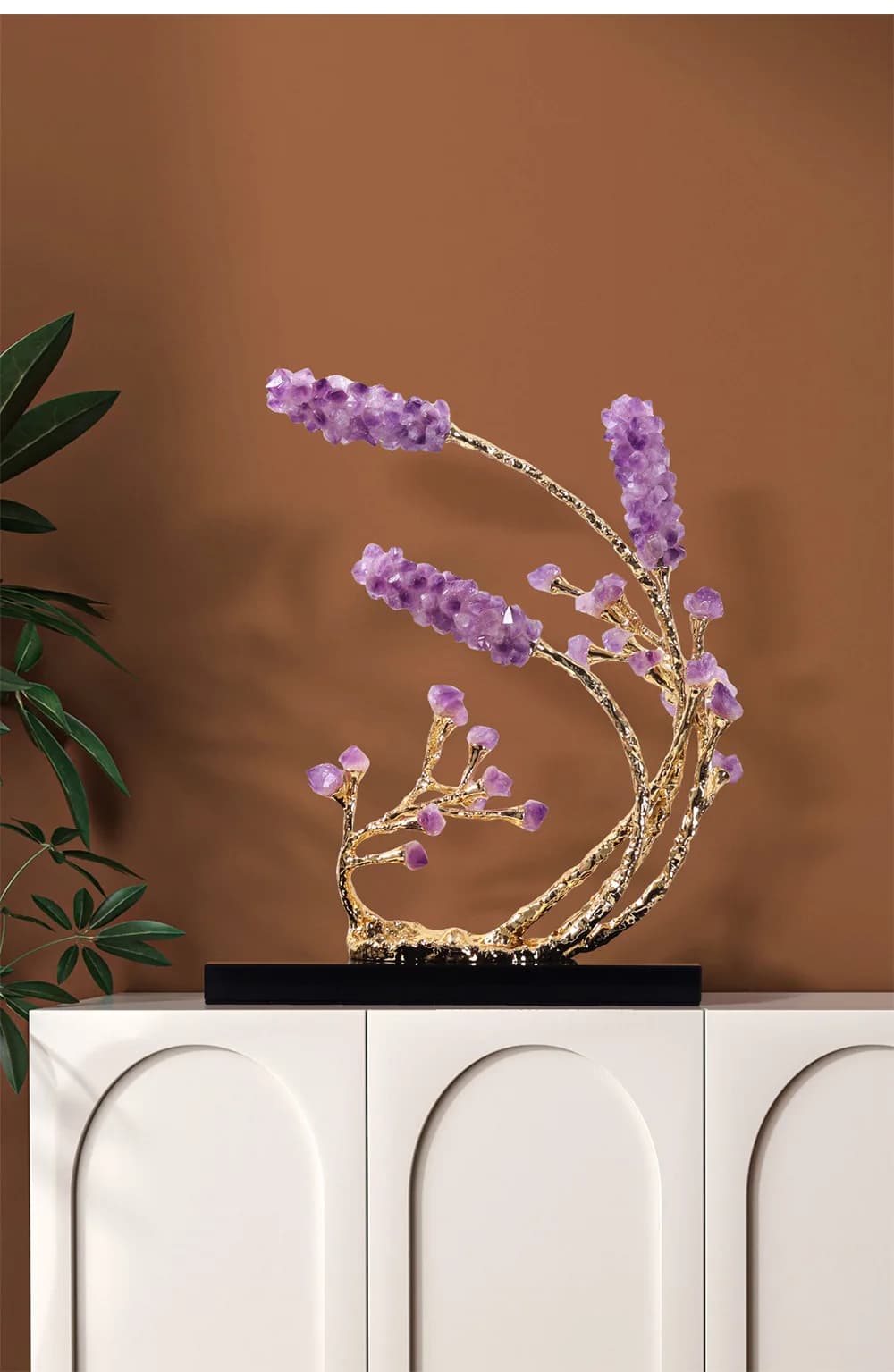DSA creative light luxury lucky tree natural crystal stone flower ornament living room wine cabinet entrance desktop home soft