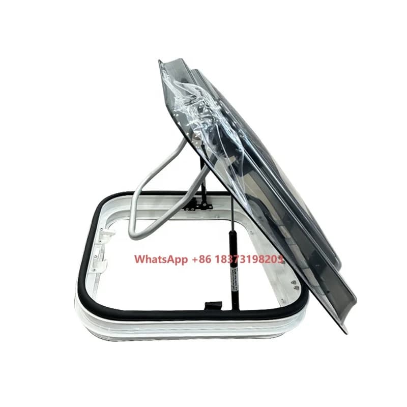RV Caravan Trailer Modified Car Roof Window Skylight, RV Skylight Roof Vent Hatch W/ LED 700 X500mmCut Out