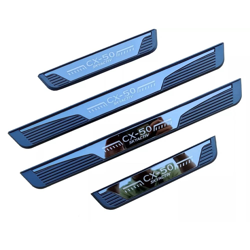 Auto Door Threshold Trim For Mazda CX-50 Car Scuff Plate Anti-welcome Pedal Strip Protective Accessories 2022 2023 2024 2025