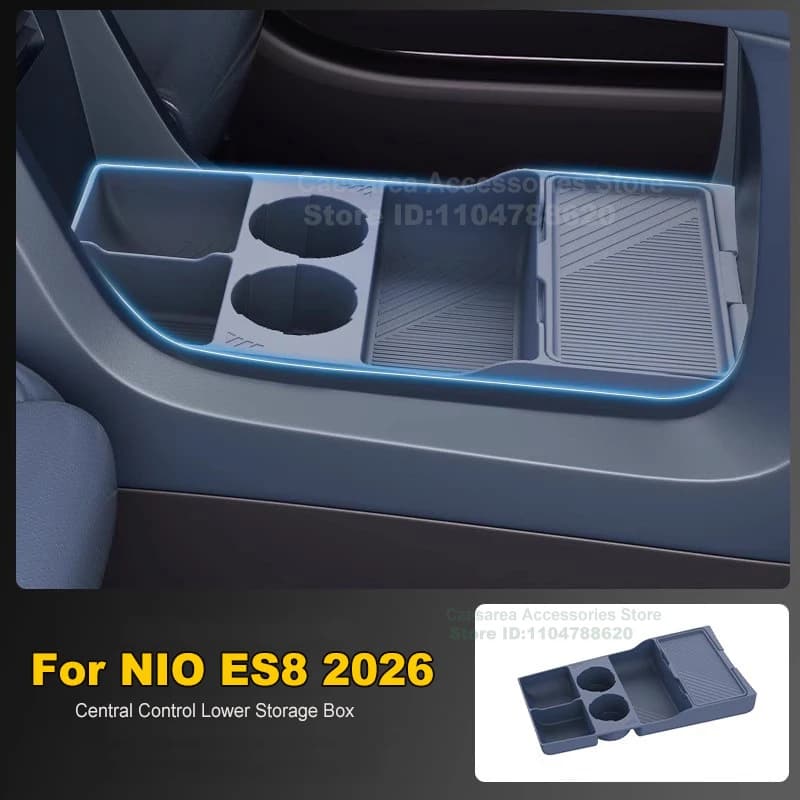 for NIO ES8 2026 Under Central Control Lower Silicone Storage Box Car Decoration Interior Accessories