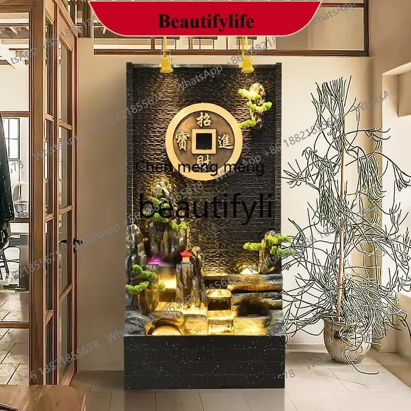 D178  Water curtain wall,screen,rockery,flowing water ornament,circulating water,hotel clubhouse entrance decorative water featu
