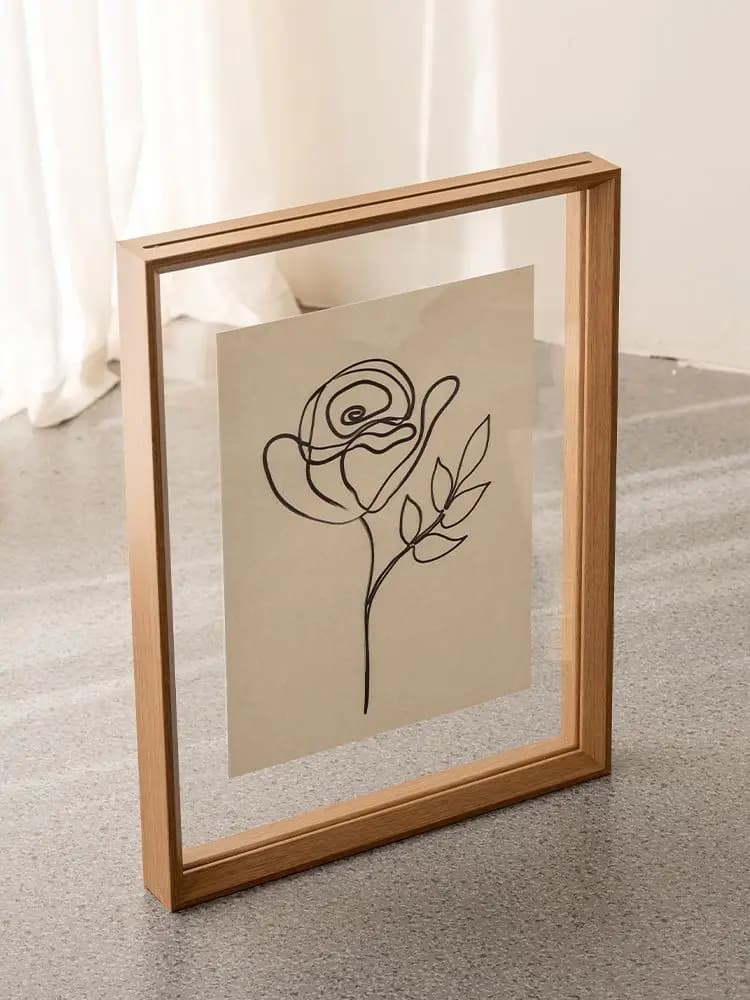 Transparent Wooden Display Acrylic Solid Wood Picture Mounting Calligraphy Large Poster Wall Hanging
