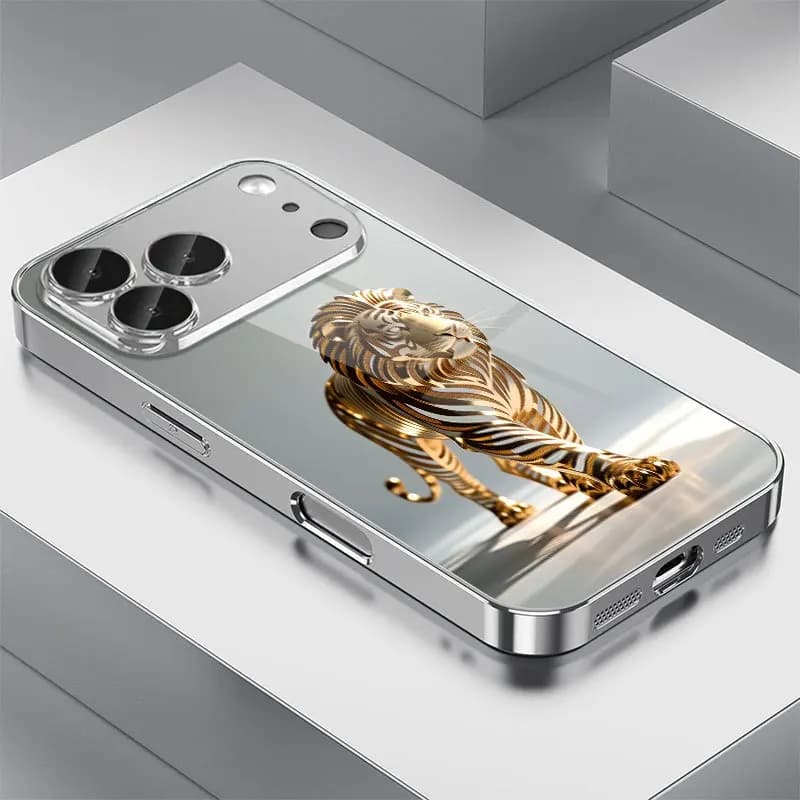 Luxury Clear Phone Case Realistic Golden Tiger Animal Print for  iPhone 18 17 16 15 14 13 12 11 Pro Max XS XR 7 8 Plus 16E