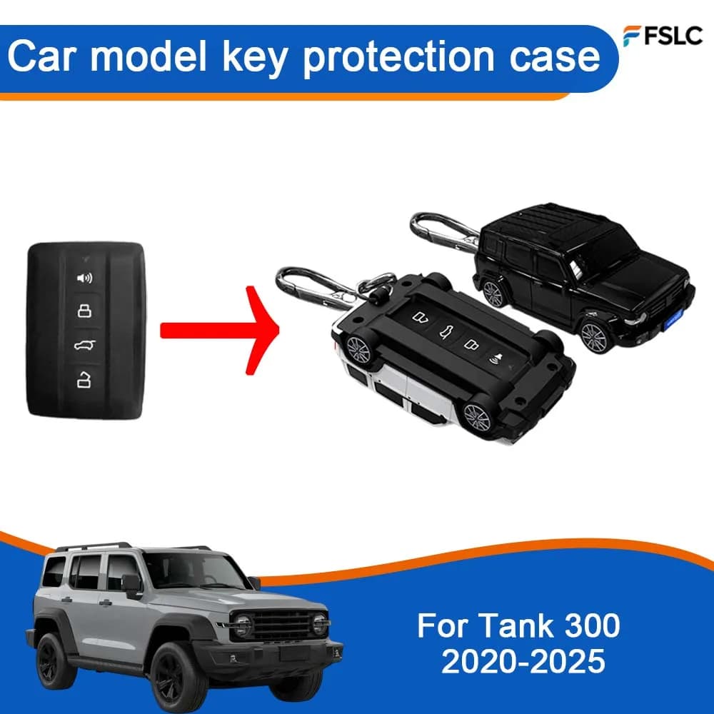 Cars Accessories Car model key protection case For Tank 300 2020-2025 White Black Car Accessories Decoration Styling