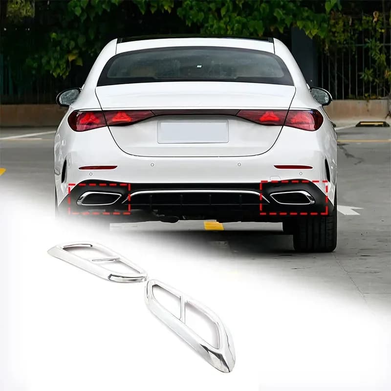 For Mercedes Benz E-Class CLE W214 2024+ E260 300 AMG stainless steels Car Rear Exhaust Muffler Tail Pipe Cover Trim Accessories