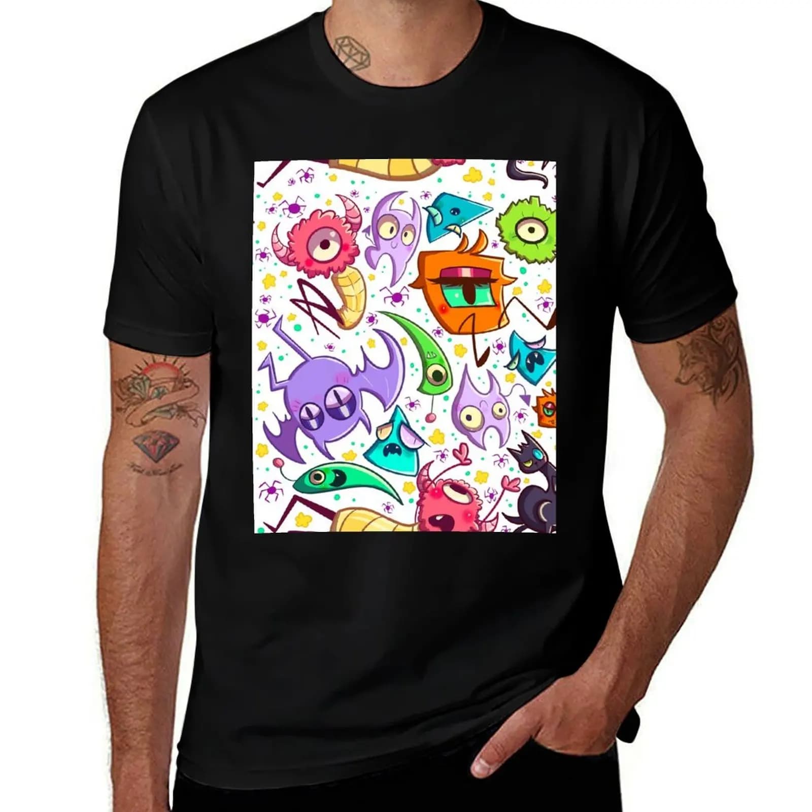 Cute Monster Pattern T-Shirt Halloween Theme T-Shirt