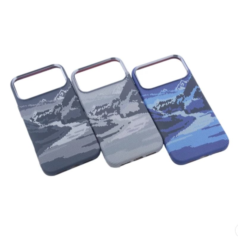 Snow Mountain Creek Carbon Fiber Texture Magnetic Phone Case for iPhone 17 Pro 17Pro Max Carbon Fiber Hard Case