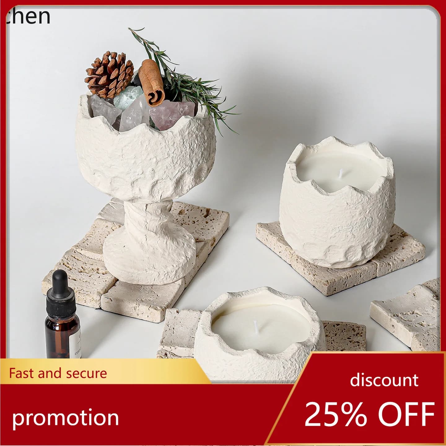 Hxl scented candle crystals long-lasting vessel candle holder ornament