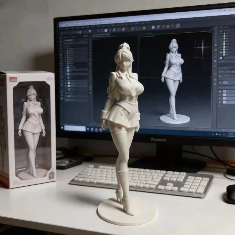 3D Printed Pure Desire Ornament High Ponytail Uniform Anime Figurine Customized Model Creative Home Desktop Decoration Gift