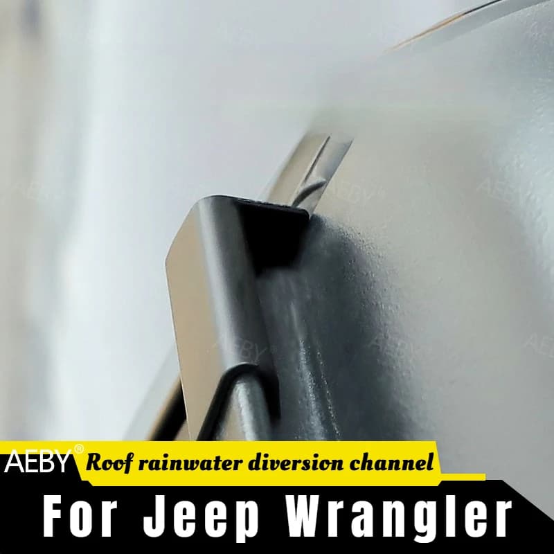 For Jeep Wrangler 2011-2022 Rainwater gutter extension hard top drip rail splitter,Roof hardtop rain trough,water trough