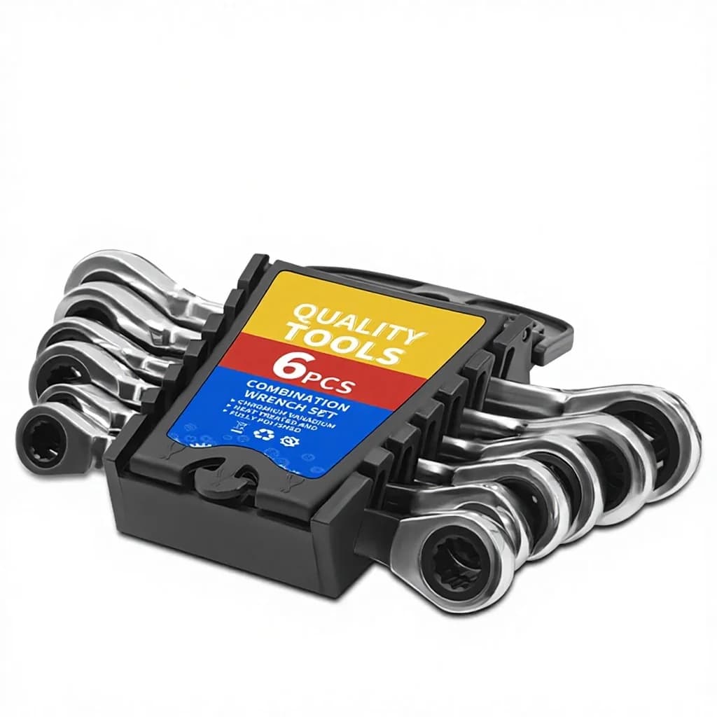 Double-ended Ratchet Wrench Set, Double-ended One-way Metric Thickened Quick Wrench Combination Set