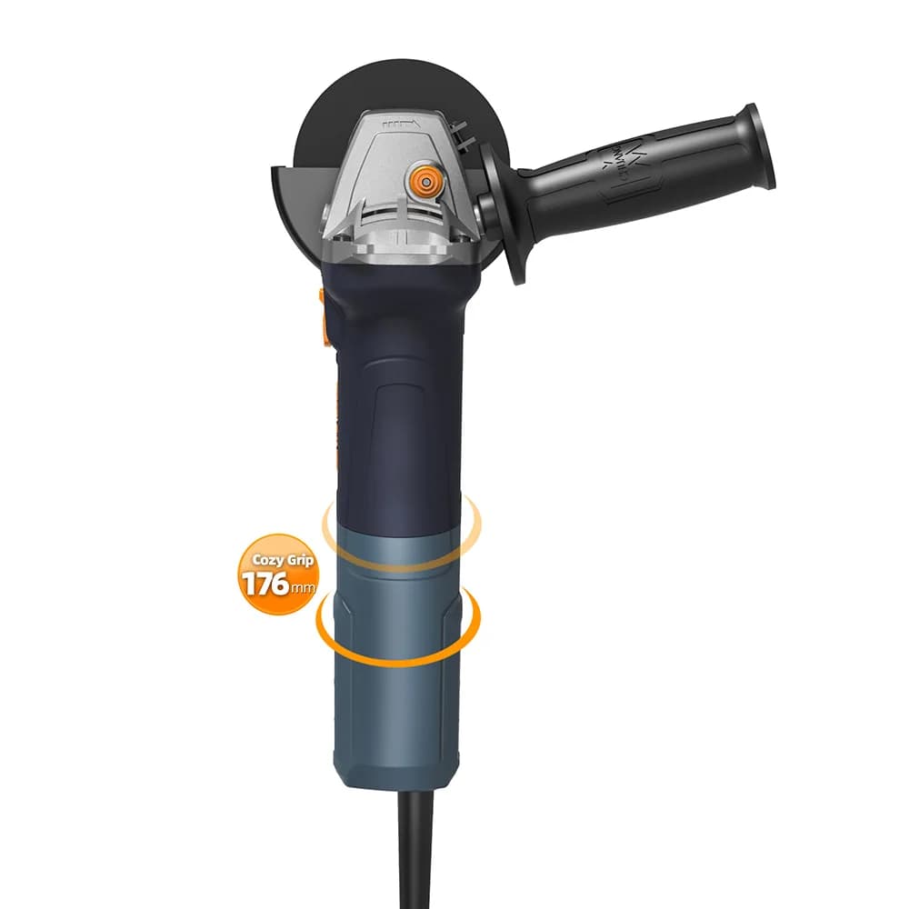 Portable Polisher 5 Inch 125mm 1300W 6-Speed AC Brushless Variable Speed Angle Grinder with 2,800-10,000 Rpm Speed Control