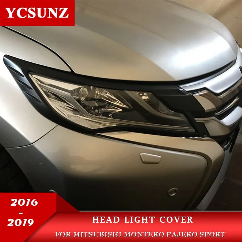 ABS Head Light Cover Decorative For Mitsubishi Pajero Sport 2015 2016 2017 2018 2019 Car Accessories Ycsunz
