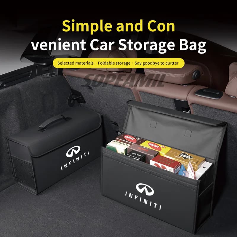 Car Storage Box Foldable Stowing Tidying Bag For Infiniti Q30 Q50 Q60 Q70 Q80 QX30 QX50 QX55 QX60 QX70 QX80 M25 JX35 FX35 EX25
