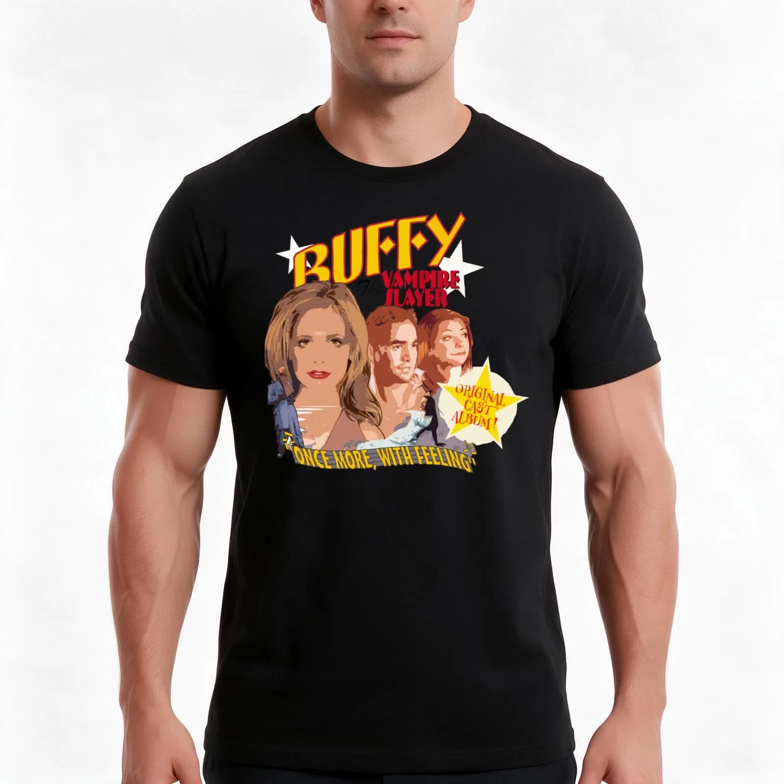 Btvs Once More With Feeling Classic T-Shirt, Summer Casual Cotton Tee, Oversized Streetwear Tops, Vintage Graphic Print