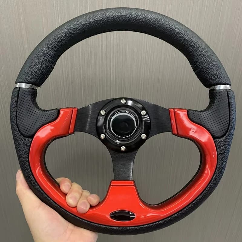 13-Inch universal racing game steering wheel, aluminum PU sports drift racing steering wheel