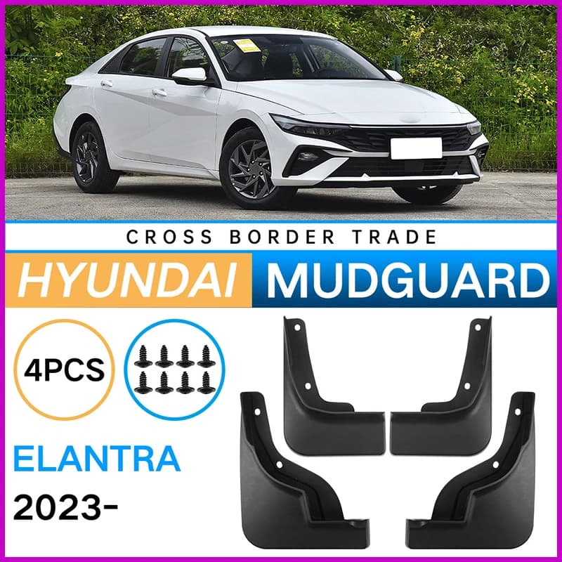 Mudflaps Mudguards Fit for Hyundai Elantra 2023-2024 Mudguards Tire Fenders Mud Flaps Wheel Guards Accessories 4x Tyre
