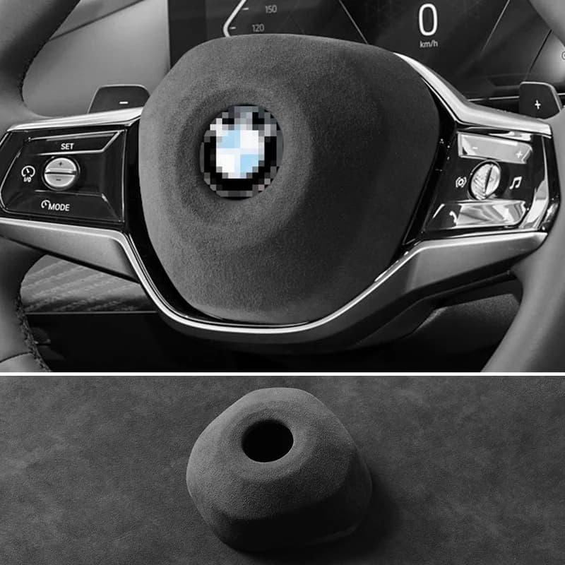 For BMW 5er l5 G60 (2023-) X3 G45 (2025-) Made of Alcantara Steering Wheel Panel Cover Boot Car Interior Accessories style A