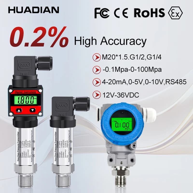 Industrial Smart Pressure transducer 4-20mA 0.5-4.5V 0-10V I2C RS485 Water Gas Oil explosion-proof pressure transmitter sensor
