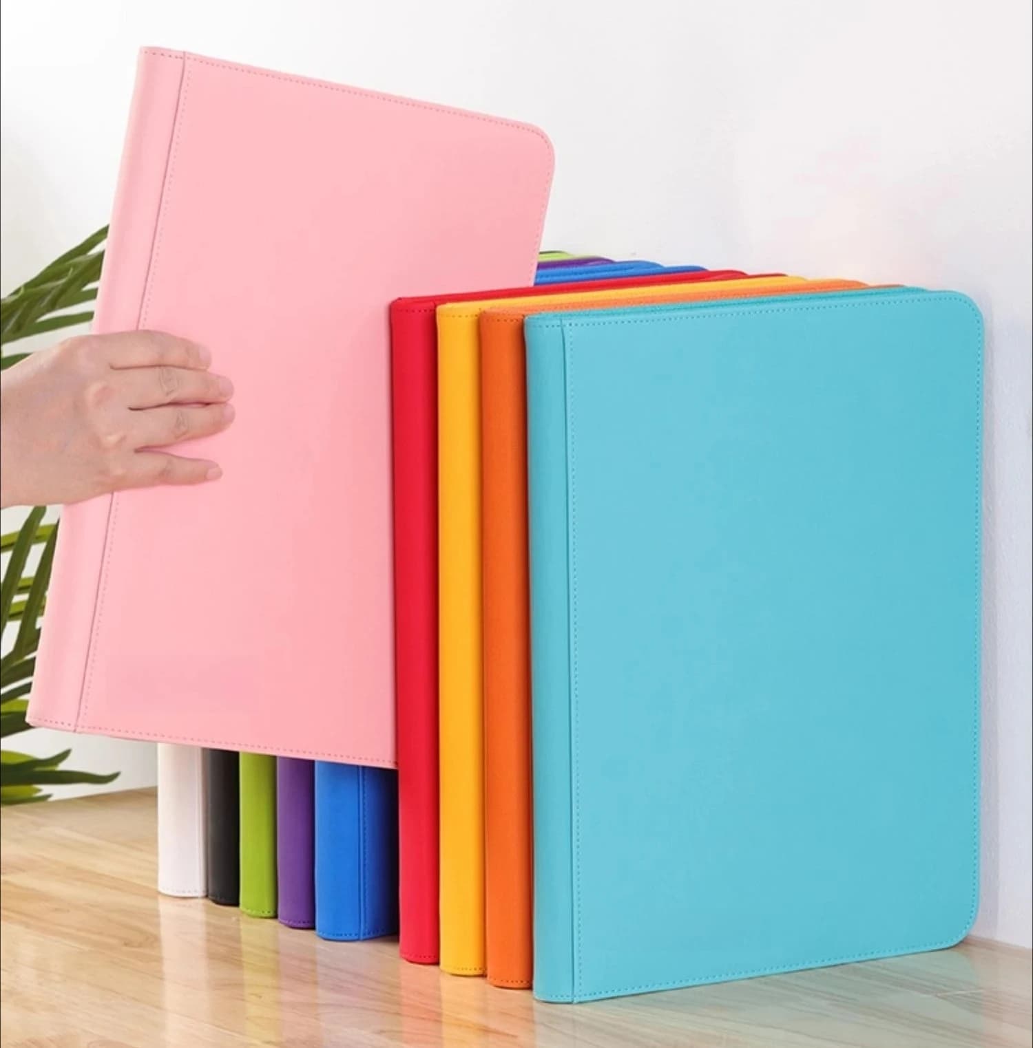 Premium TCG Card Collection Binder 9/12 Pocket Leather Album for Yu-Gi-Oh, Sports Cards Storage 10 Color Options