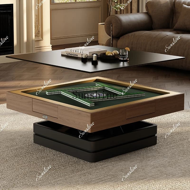 Mahjong table function lifting rock slab coffee table dining table integrated dual-purpose household small apartment medium  FT
