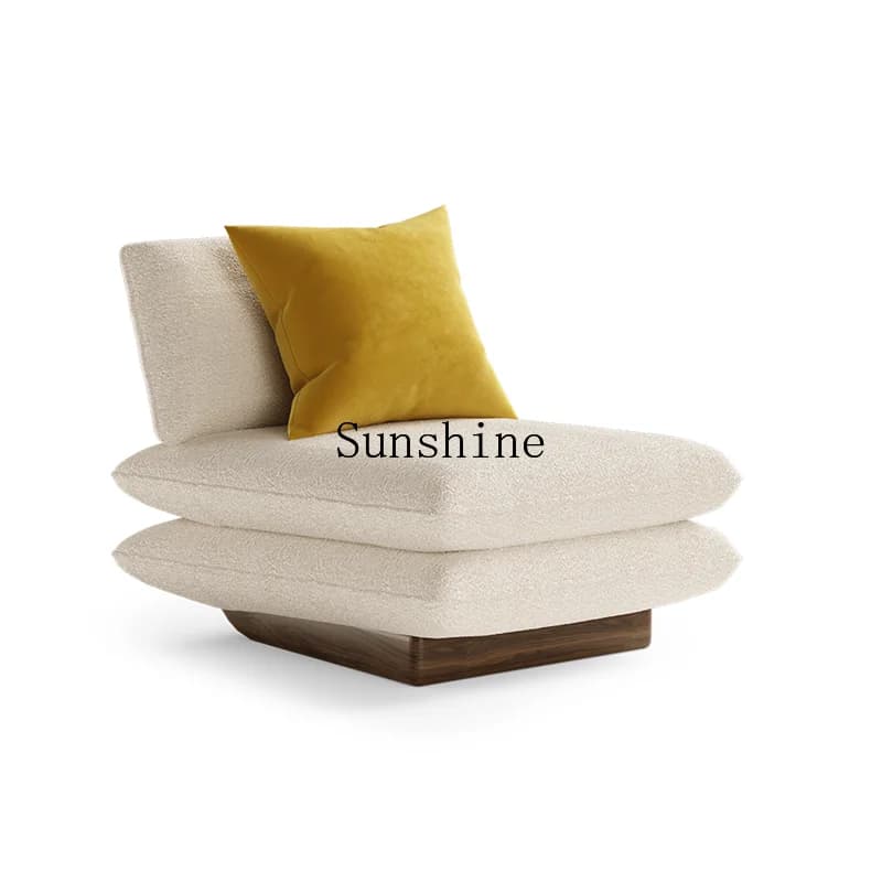Italian minimalist creative solid wood back leisure chair hotel clubhouse corner sofa