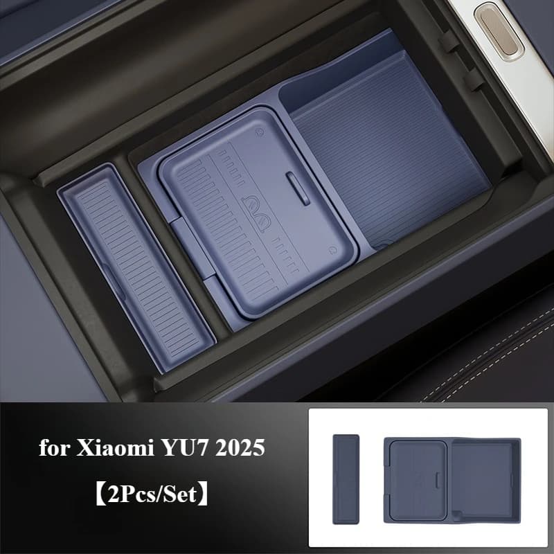 Car Center Console Armrest Storage Box Silicone Partition Storage Organizer Tray Car Interior Accessories for Xiaomi YU7 2025