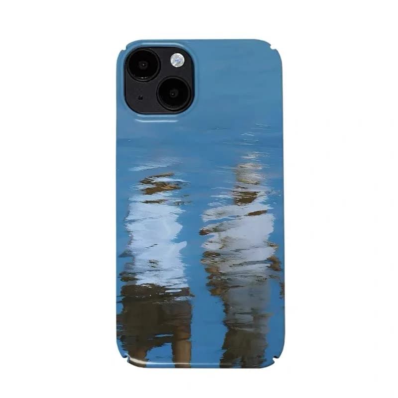Shadow Art in Blue Water Phone Case for IPHONE 17Air 16E 15 PROMAX 14 Plus 13 12MINI 11PRO 16Plus XR XS MAX Acrylic Phone Cover