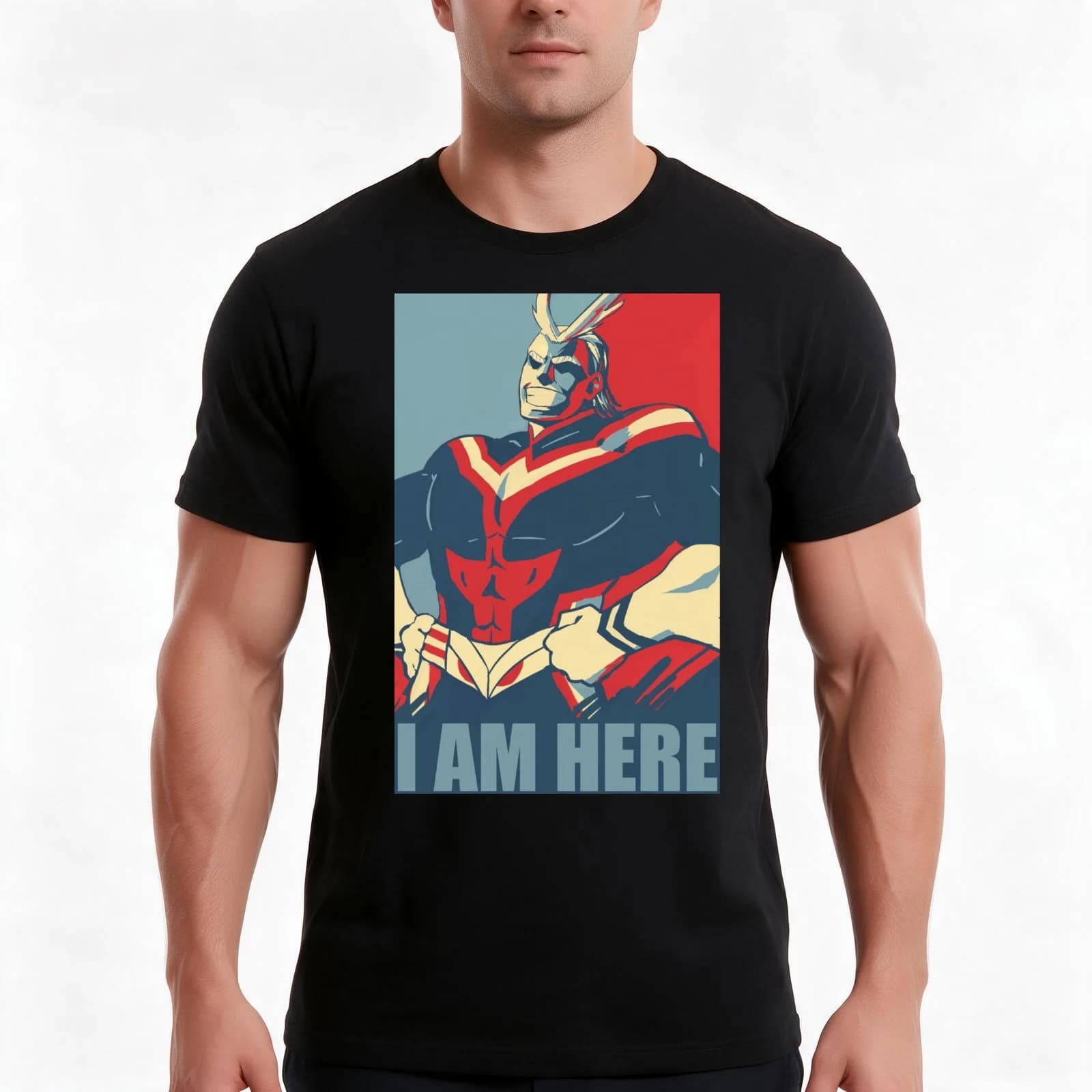I AM HERE T-Shirt, Summer Casual Cotton Tee, Oversized Streetwear Tops, Vintage Graphic Print, Loose Fit Short Sleeve