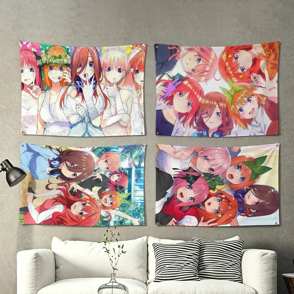 The Quintessential Quintuplets Flags Wall Hanging Tapestry Outdoor Garage Room Decorative flag Background Blanket