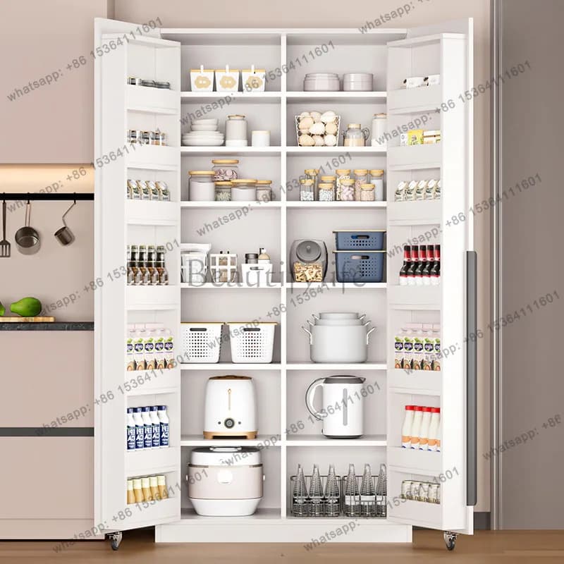 LSRustic Kitchen Cabinets Organizer Shelf European Strong Wooden Storage Cabinets Modern Narrow Meuble Rangement Furniture Home