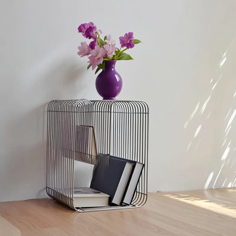 Shelf Stainless Steel Small Coffee Table Simple Modern Creative Sofa Side Table Living Room Balcony Magazine