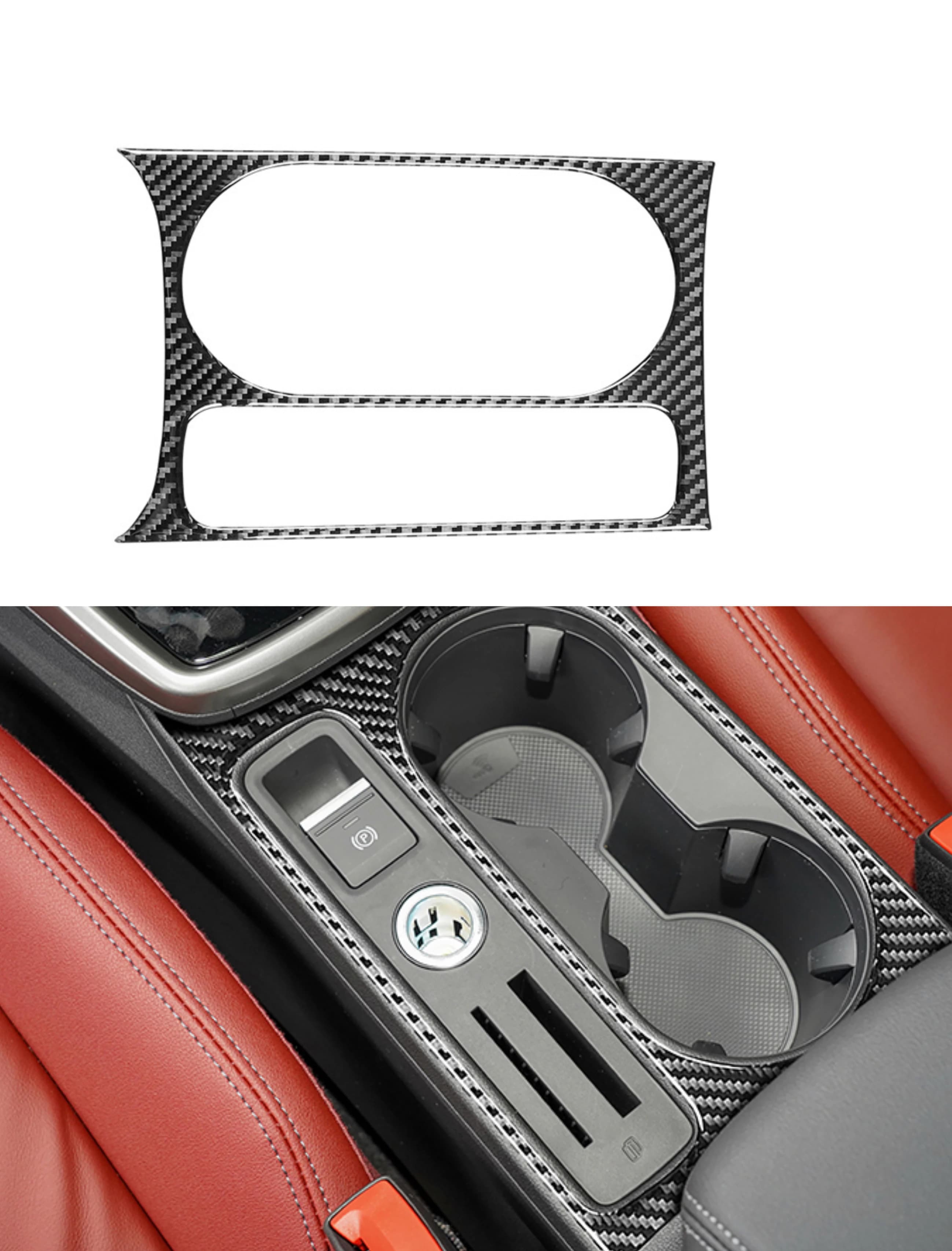 Fit For Audi A3 8Y 2021 2022 Car Accessories Center Console Gearshift Water Cup Holder Frame Decoration Carbon Fiber Sticker