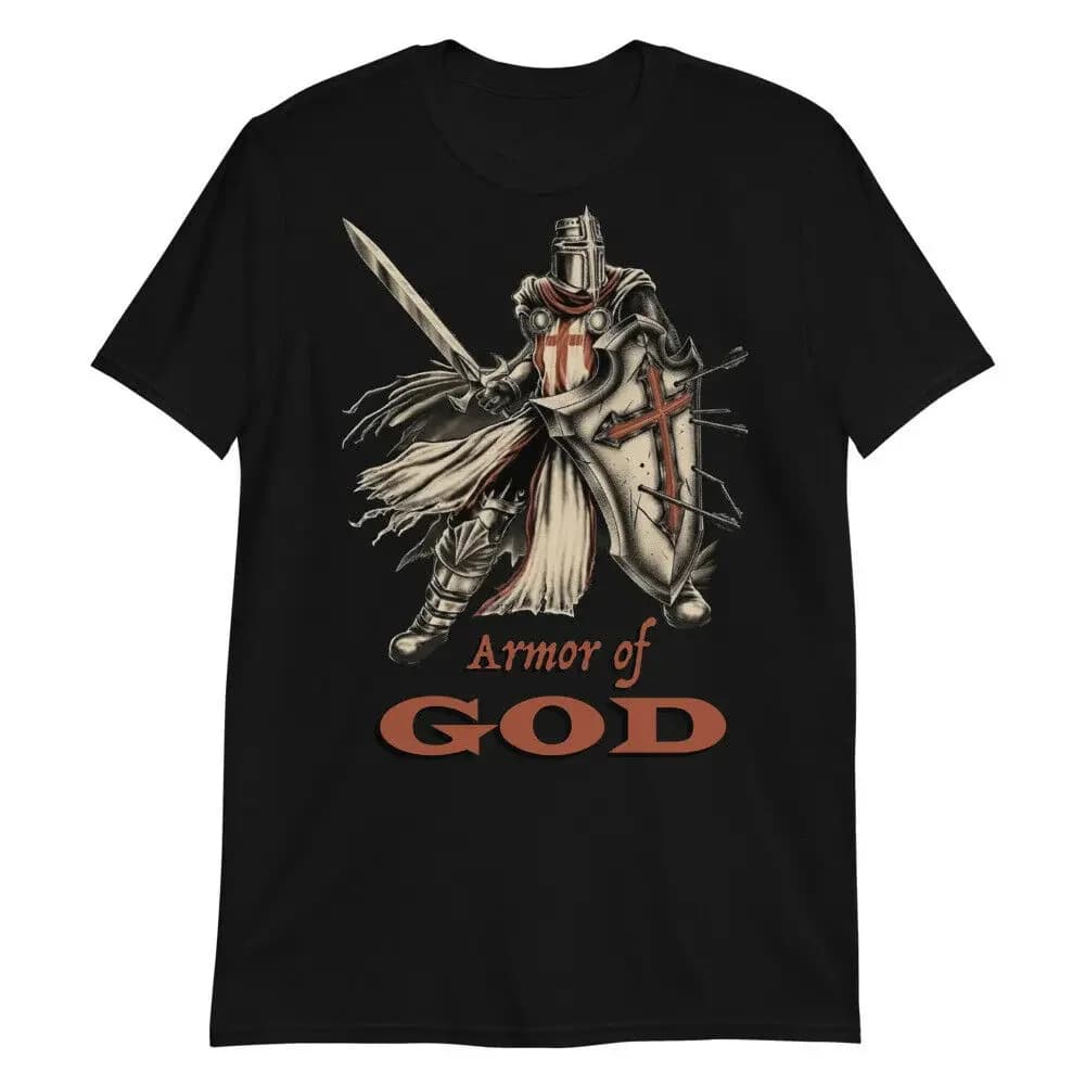 Knights Templar Armor of God T-Shirt 100% Cotton O-Neck Short Sleeve Summer Casual Mens T-shirt Streetwear