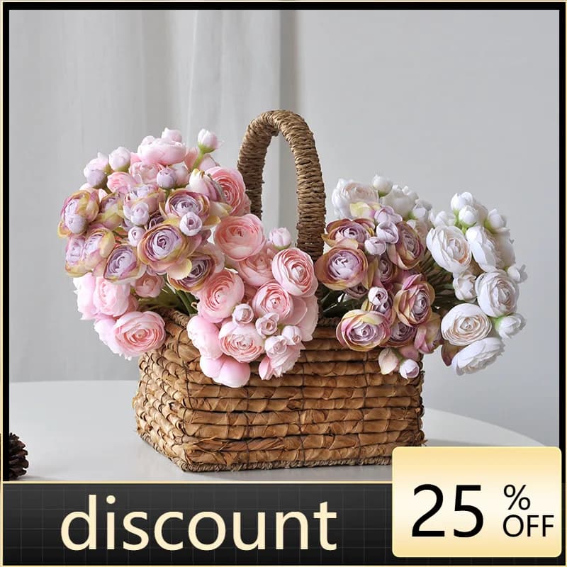 LH holding a bouquet of simulated flowers wedding bridesmaids photography props home decoration
