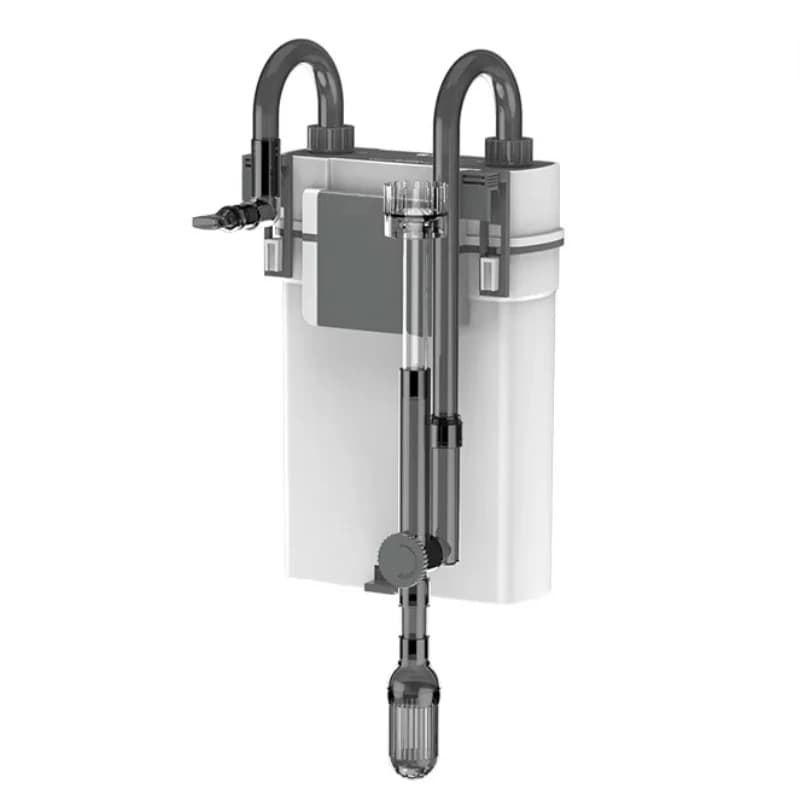 The XBL series externally hangs on the aquarium filter with replaceable filter material