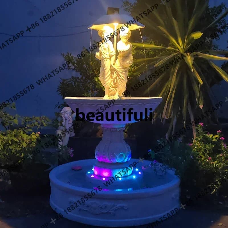 ZJEuropean garden outdoor fountain pool circulation courtyard landscape decoration floor ornament