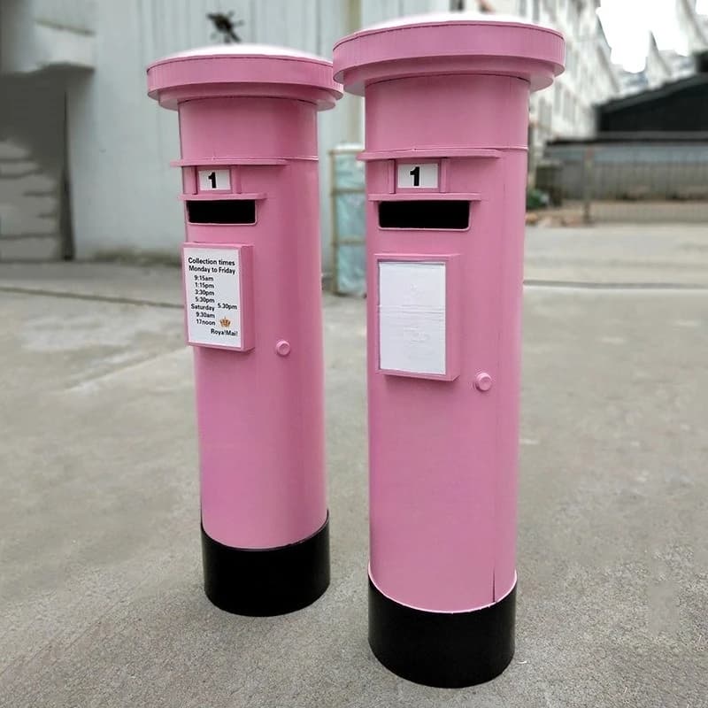Red wrought iron retro mailbox European floor decoration mailbox mobile ornament wedding photography