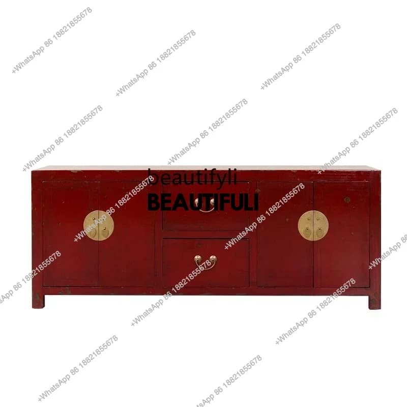 ss8350 New Chinese elm retro old, TV cabinet antique old storage, low cabinet solid wood, storage shoe cabinet