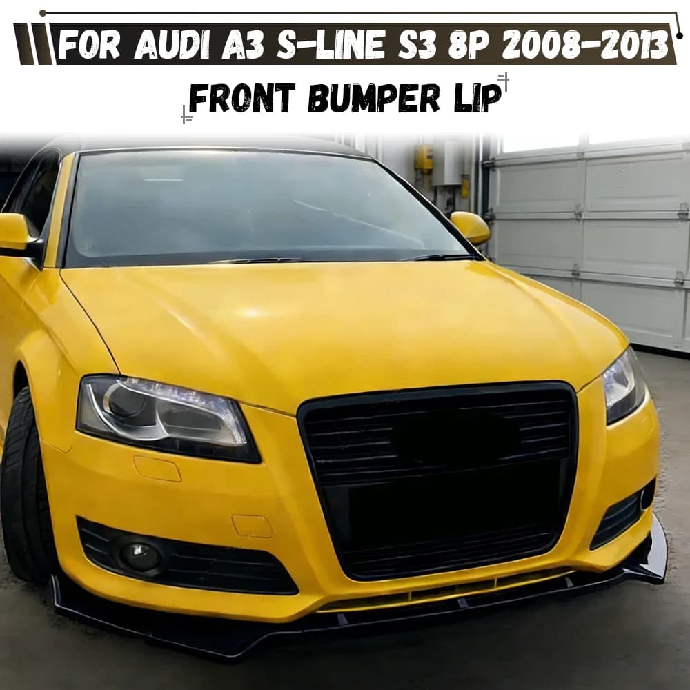 Car Front Bumper Splitter Lip Diffuser Body Kits Spoiler Guard For Audi A3 S-Line S3 8P FL 2008 2009 2010 2011 2012 2013