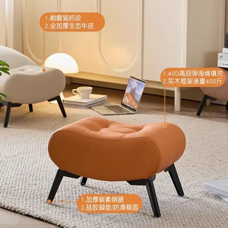Leather  sofa side stool household living room high-end stool light luxury small bench pier low stool shoe change chair