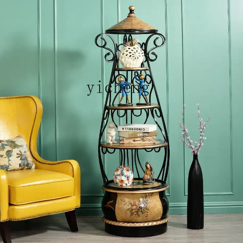 BJ-21  Storage Solid Wood Storage Floor-to-ceiling Home Living Room Decorative Rack Balcony Bedroom Storage