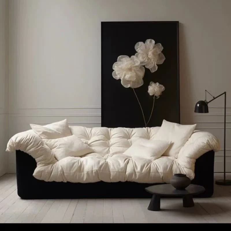 Light luxury fabric sofa, retro new size apartment in the living room, modern simple double bedroom, straight row lazy sofa