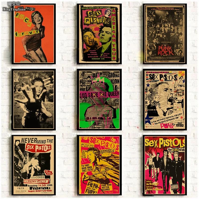 Rock Band  Music Art Poster Retro Prints Album Posters Vintage Home Room Bar Cafe Decor Aesthetic Picture Wall Painting gift